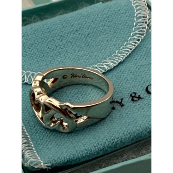 Tiffany & Co. Triple Loving Heart Ring with Box and Storage Pouch SZ 5.5 - Picture 8 of 11